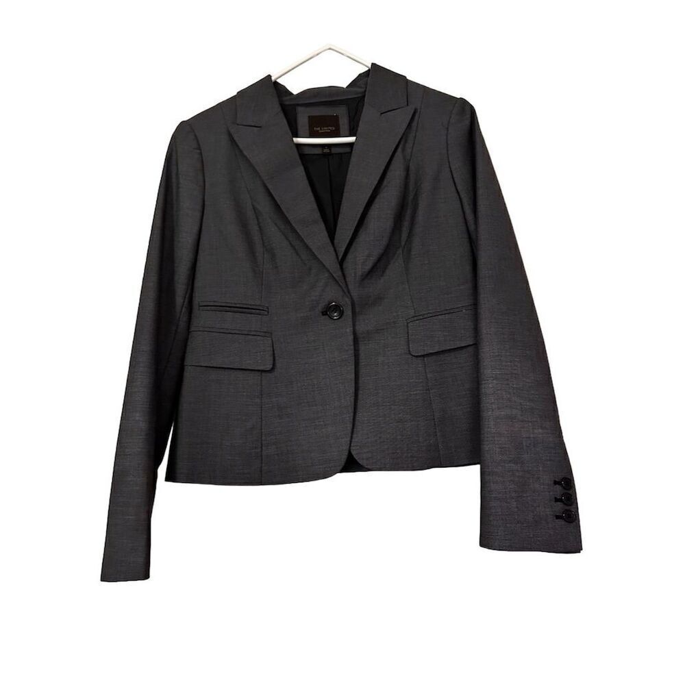 The Limited Collection Women's Dark Grey Blazer Wool Blend Business Size 8